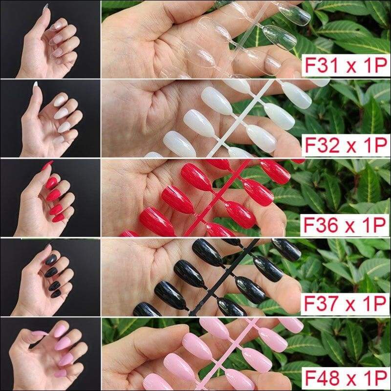 432 pcs/pack Mixed 18 Colors Full Short Round Nail Tips - F1-5PCs Mix Colors - False Nails