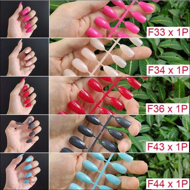 432 pcs/pack Mixed 18 Colors Full Short Round Nail Tips - F2-5PCs Mix Colors - False Nails