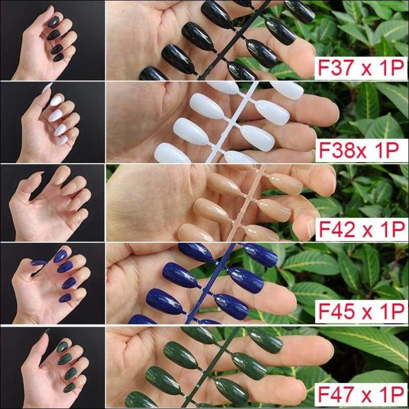 432 pcs/pack Mixed 18 Colors Full Short Round Nail Tips - F9-5PCs Mix Colors - False Nails