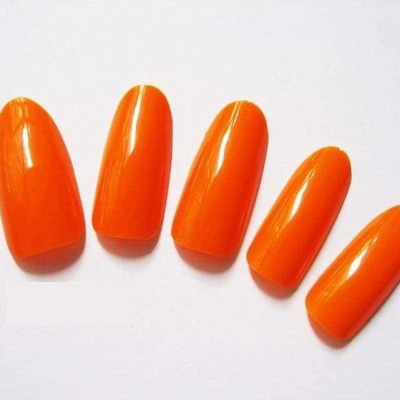 500 Pcs False Tips Nail Art Full Round Acrylic UV Gel Tip - Orange - False Nails