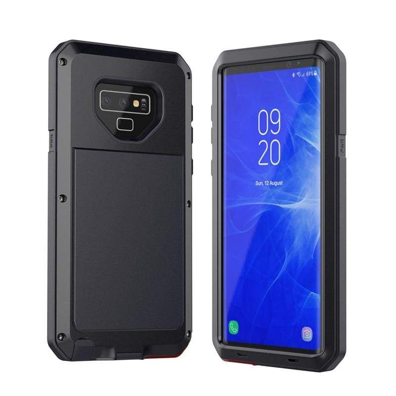 5D Curved Protective Luxury doom Armor Case Metal Samsung - Black / For S10 / add Full Glue Glass - Fitted Cases