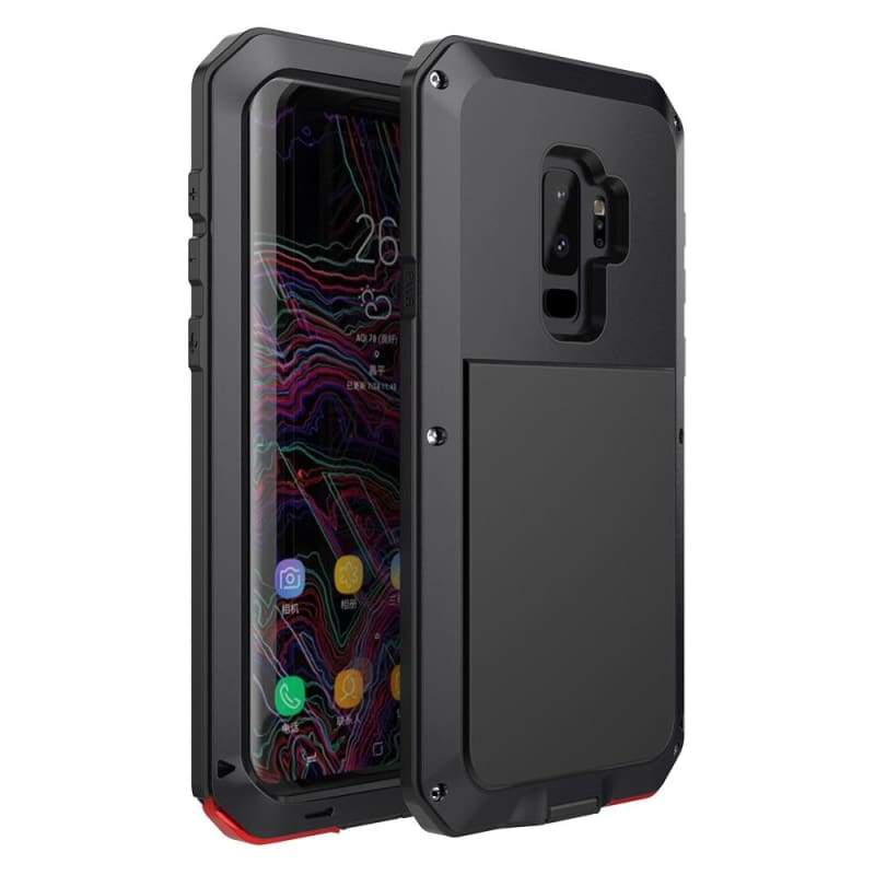 5D Curved Protective Luxury doom Armor Case Metal Samsung - Black / For S8 / add Full Glue Glass - Fitted Cases