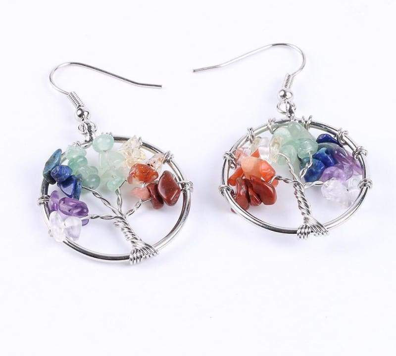 7 Chakra Healing Crystal Dangle - 7 Chakra - Drop Earrings