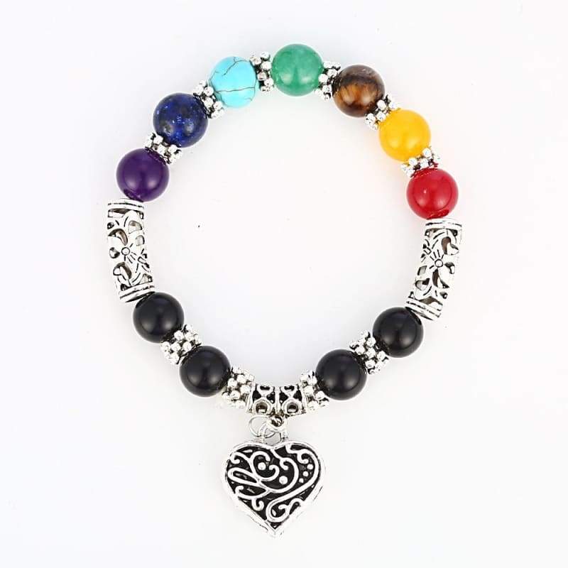7 Chakra Healing Heart Charm Bracelets - Charm Bracelets