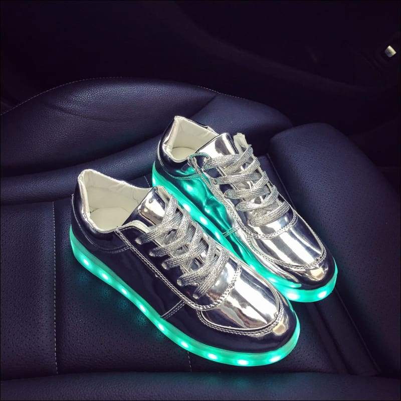 7 Colors Kid Luminous Sneakers - Silver / 1 - LED Shoes