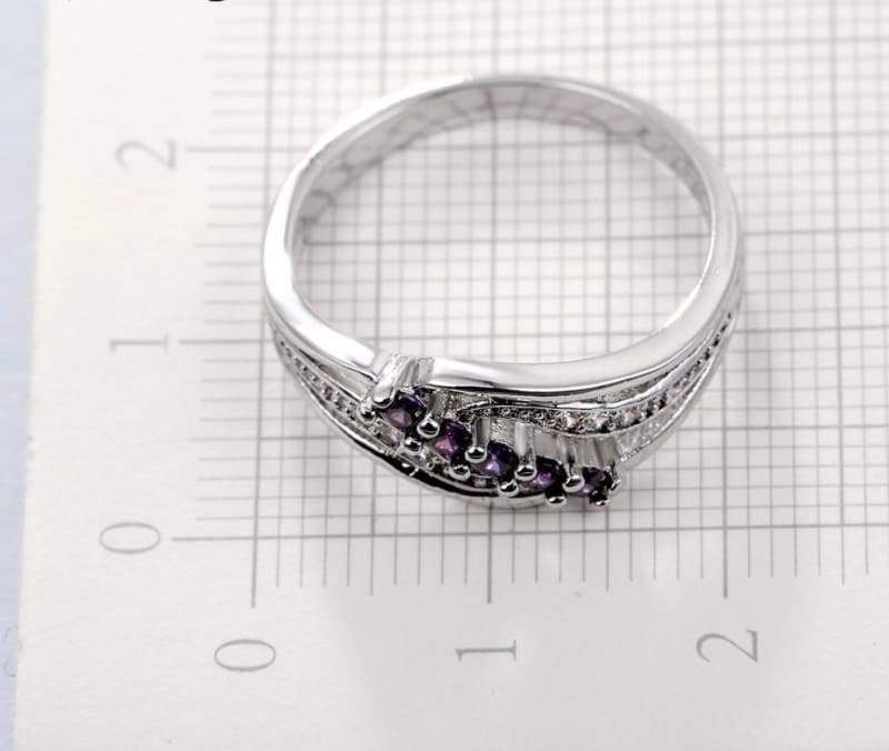 925 Silver Crystal Gem Ring - Rings