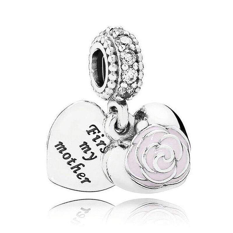 925 Sterling Silver Love heart Bead charm - 2 - Charms
