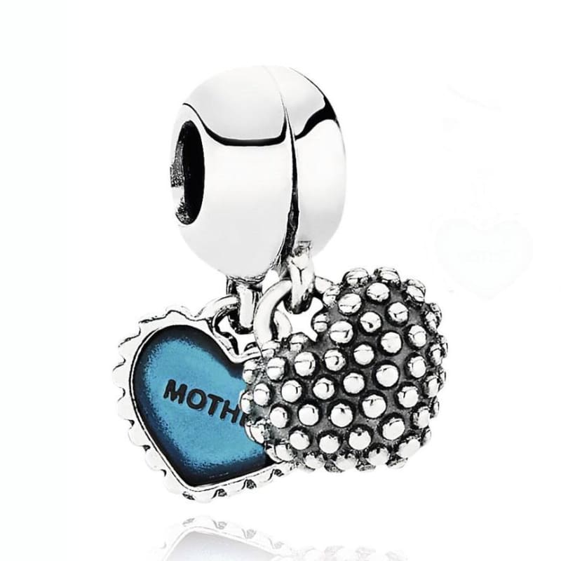 925 Sterling Silver Love heart Bead charm - Charms