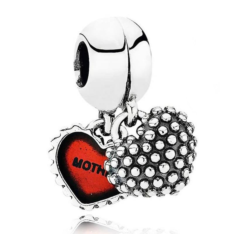 925 Sterling Silver Love heart Bead charm - Charms