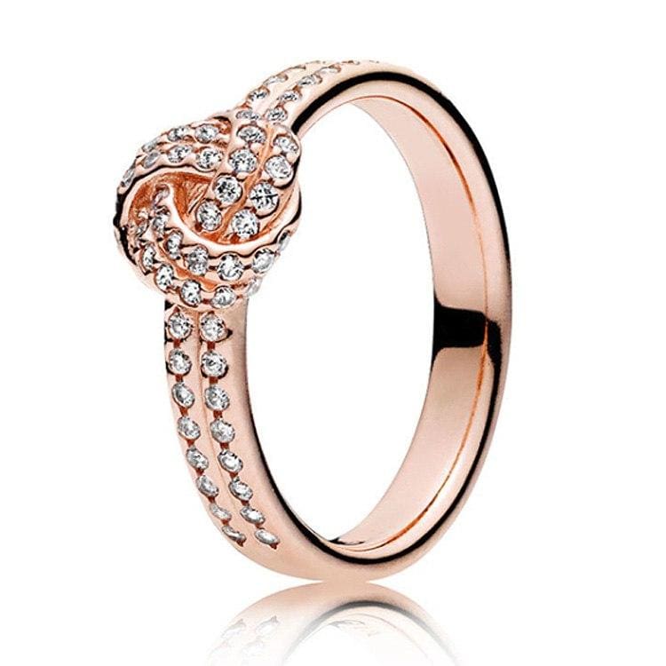 925 Sterling Silver Rose Gold Timeless Elegant Rings - 6 / 12 - Rings