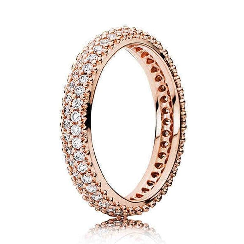 925 Sterling Silver Rose Gold Timeless Elegant Rings - 6 / 8 - Rings