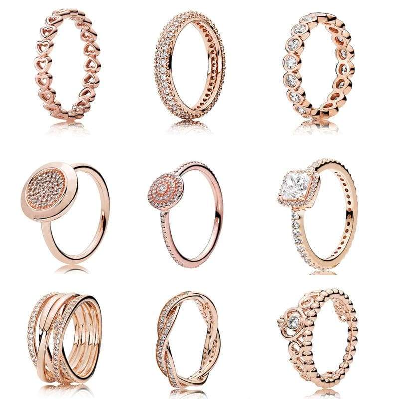 925 Sterling Silver Rose Gold Timeless Elegant Rings - Rings