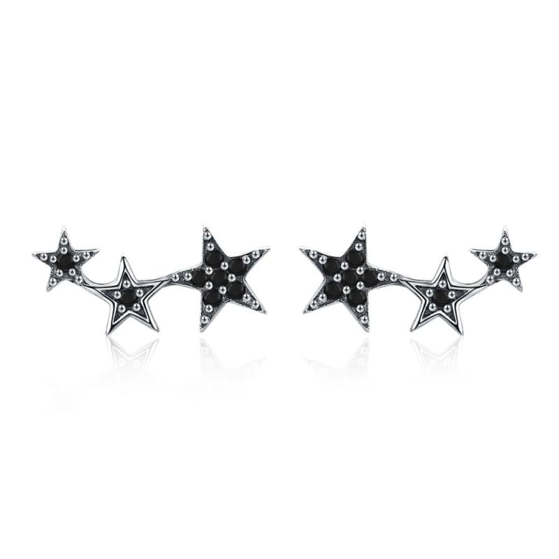 925 Sterling Silver Star Stud Earrings - SCE291 3 - Stud Earrings