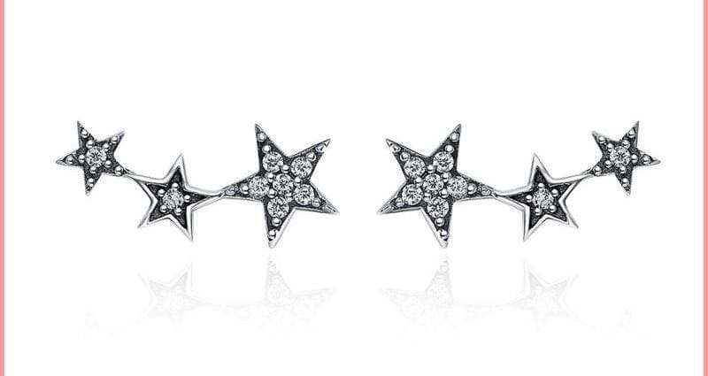 925 Sterling Silver Star Stud Earrings - Stud Earrings