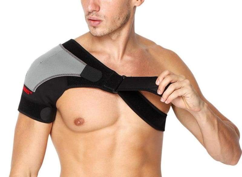 Adjustable Shoulder Brace - Black with grey / Left - Back Support
