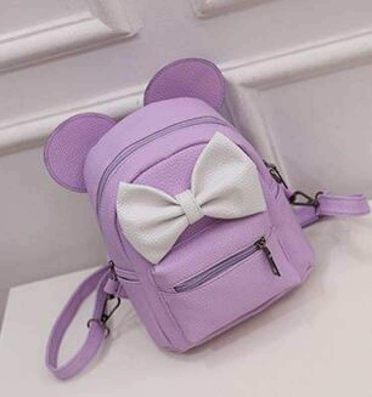 Adorable Minnie Backpack For Girls - Style 3 Purple - Backpacks