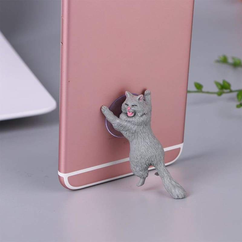 Adorable Phone Stand Cat Just For You - gray - Mobile Phone Holders & Stands