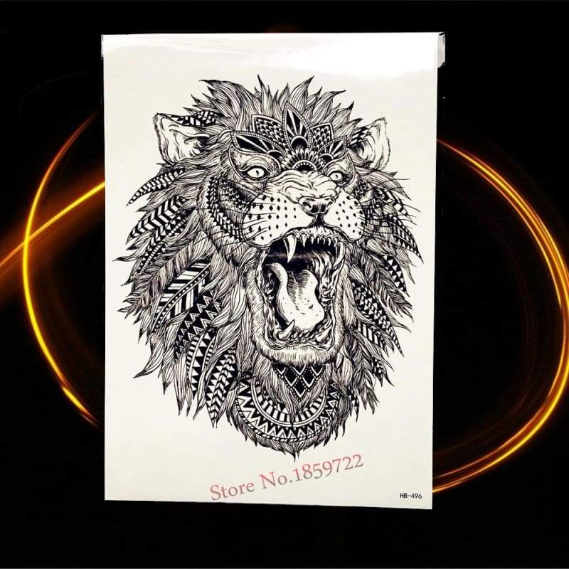 Africa Serengeti Lion Temporary tattoo designs - HHB496 - Temporary Tattoos