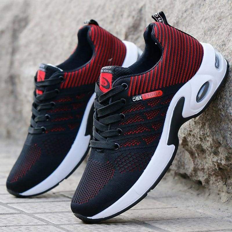 Air Mesh Breathable Sneakers - Red / 6.5 - Mens Vulcanize Shoes