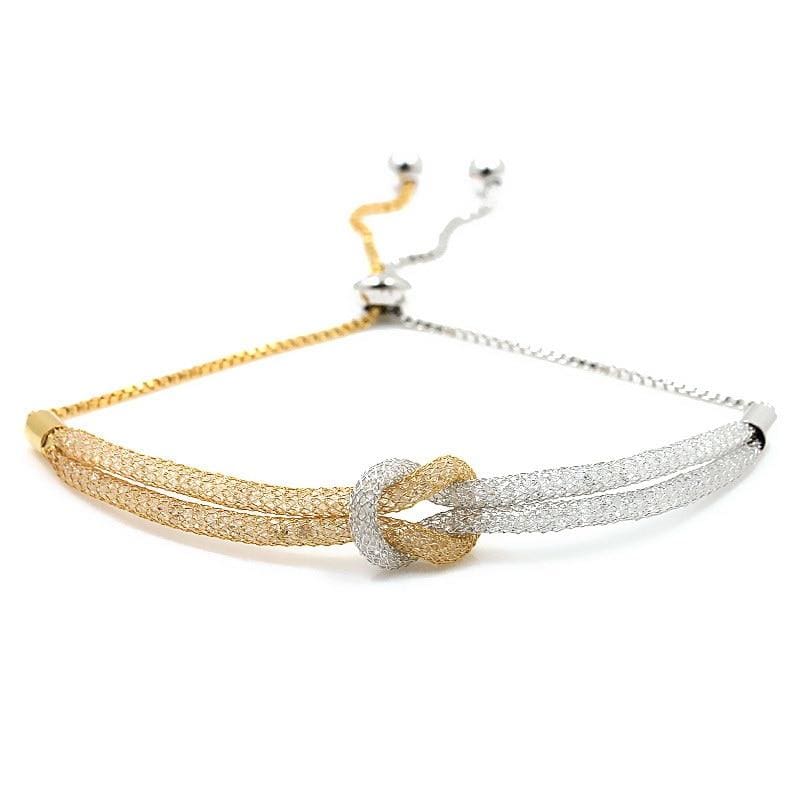 Amazing Bolo Bracelets - 2 row tie S and Gold - Chain & Link Bracelets