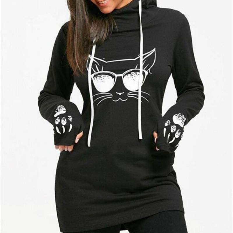 Amazing Cat Printed Hoodie - Hoodies & Sweatshirts
