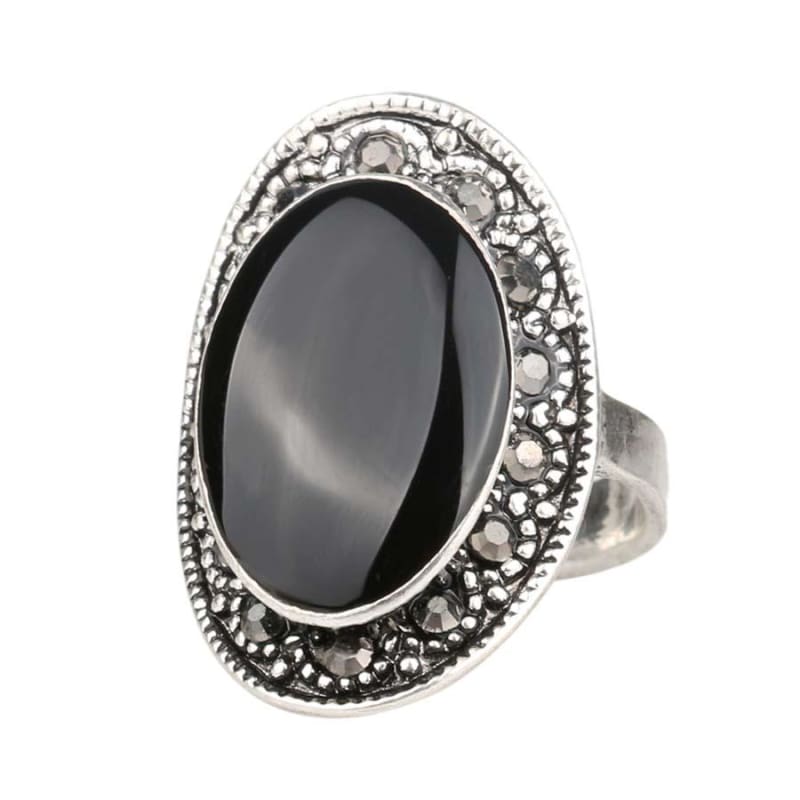 Amazing Oval Black Ring - Rings