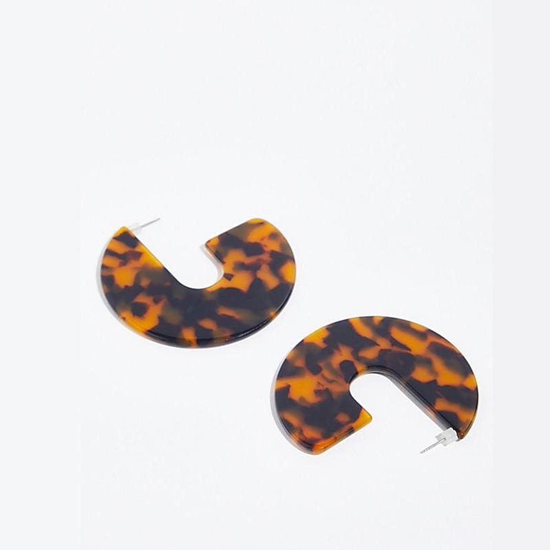 Amazing Resin hoop earrings - Tortoiseshell - Hoop Earrings