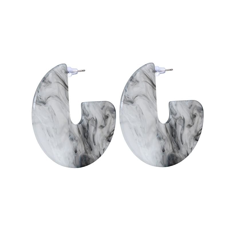 Amazing Resin hoop earrings - White - Hoop Earrings