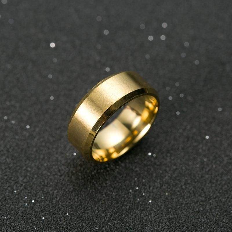 Amazing Titanium Black Ring - 6 / Gold - Rings
