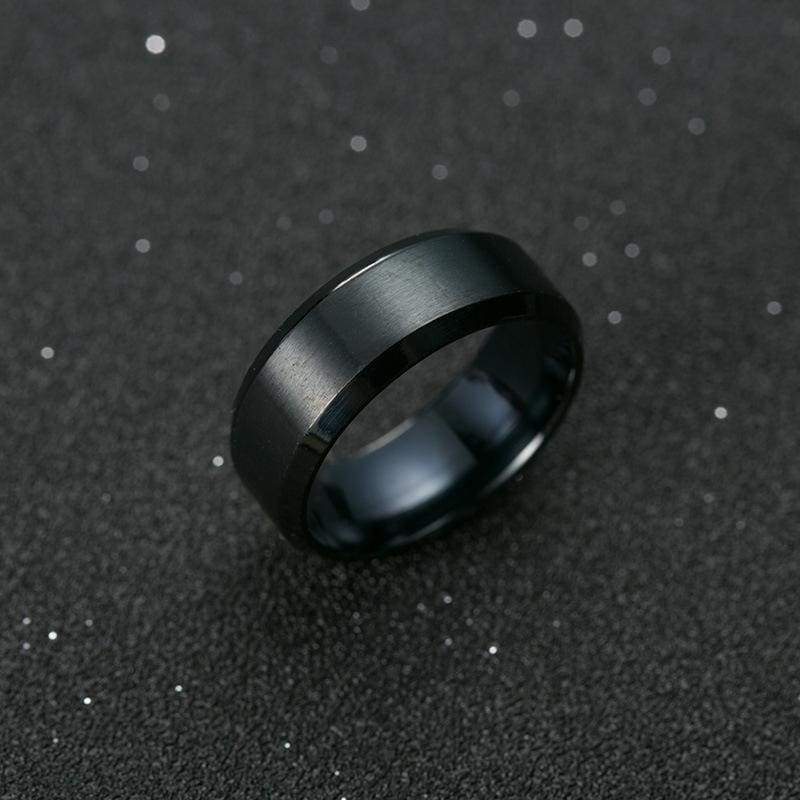 Amazing Titanium Black Ring - 6 / Black - Rings