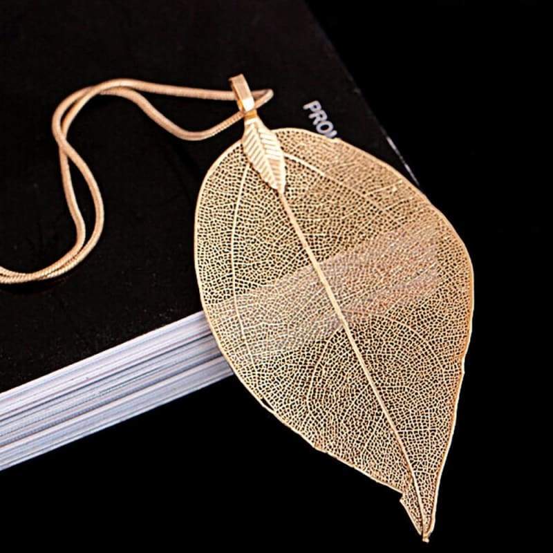 Autumn Leaves Pendant Necklace - Gold - Chain Necklaces