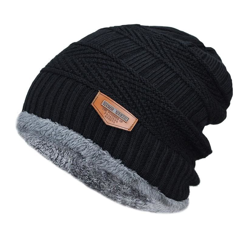 Beanies Knit Winter Cap For Man - Black 8 - Skullies & Beanies