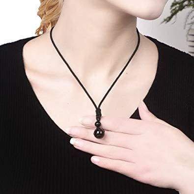 Black Obsidian Rainbow Necklaces - 16mm beads - Pendants