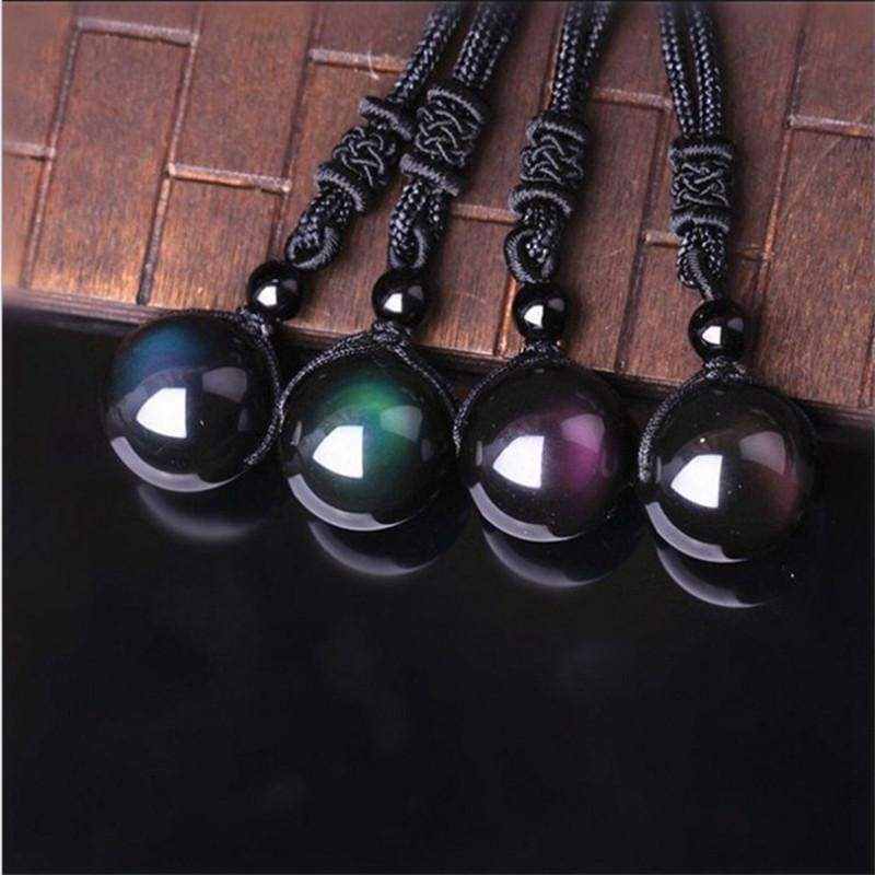 Black Obsidian Rainbow Necklaces - Pendants