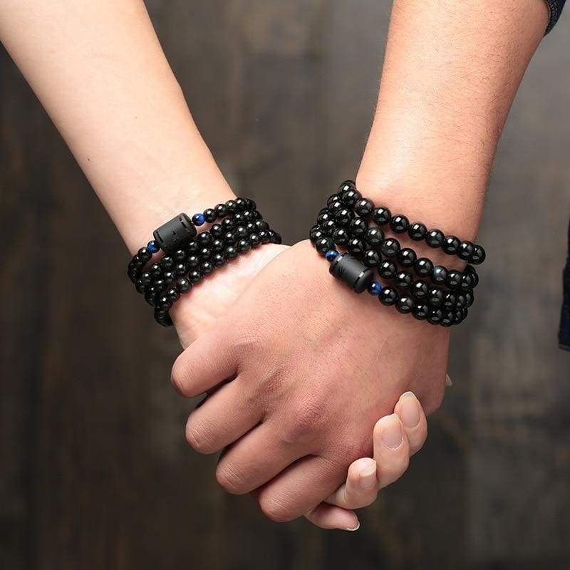 Black Obsidian Stone Dragon Bracelet - Charm Bracelets