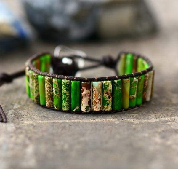 Boho Bracelet Natural Stone Single - Green - Strand Bracelets