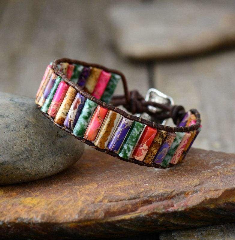 Boho Bracelet Natural Stone Single - Mixed Color - Strand Bracelets