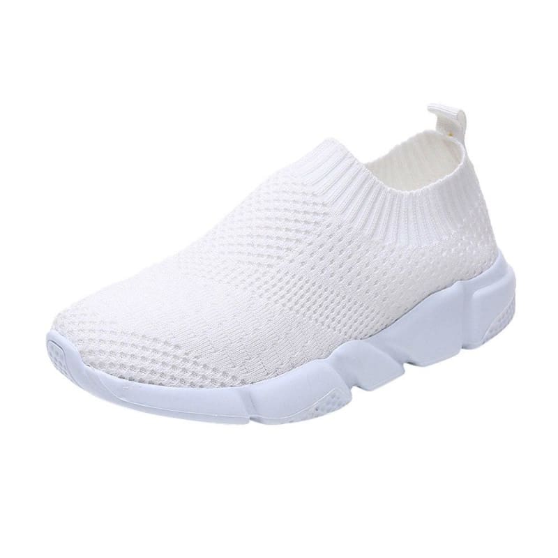 Breathable Elastic Cloth Slip On - White / 36 - Womens Flats