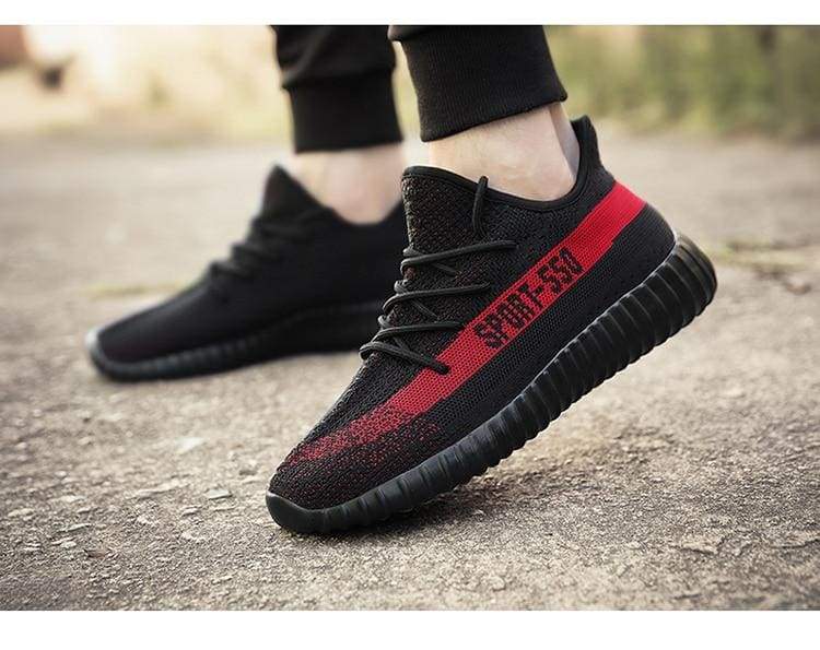 Breathable Mesh Couple Shoes Men and Women - Black red / 36 - Shoes Sneakers