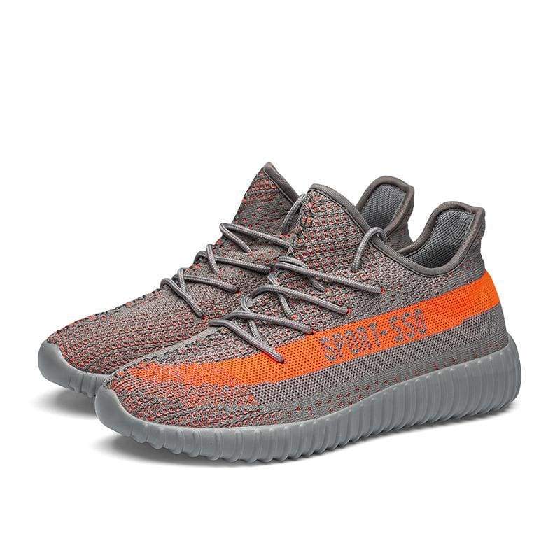 Breathable Mesh Couple Shoes Men and Women - Gray orange / 36 - Shoes Sneakers