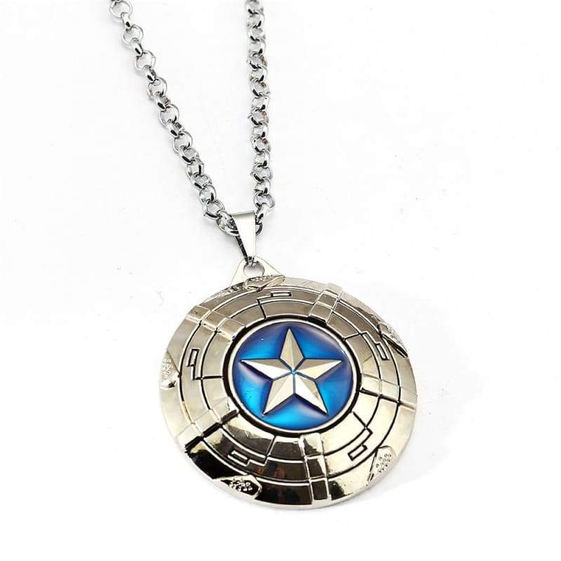 Captain America Necklace - Silver / 60cm - Pendant Necklaces
