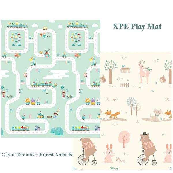 Carpet Children Anti-skid Game Mat - city and Bear / 180X200CM 70X78IN - Children Mat