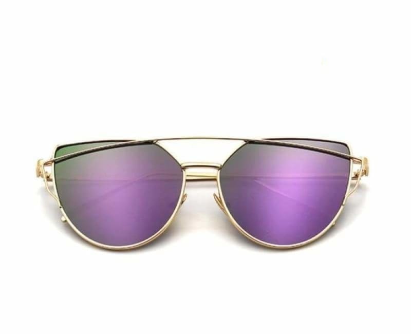 Cat Eye vintage Sunglasses - 6627 gold purple - Sunglasses