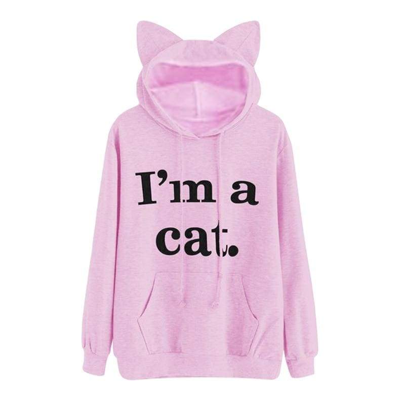 Cat Hoodies with Ear Cap - pink / S - Hoodies & Sweatshirts