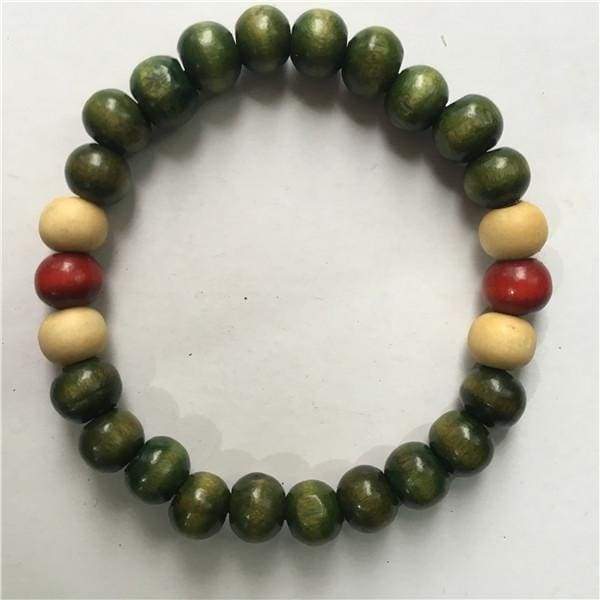 Chakra Healing Reiki Prayer Lava Stone Buddha Bead Bracelet - Green - Strand Bracelets