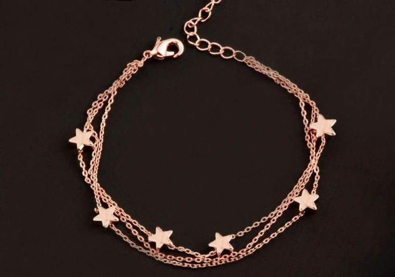 Charm Star 3 Layer Chain Bracelet - Chain & Link Bracelets