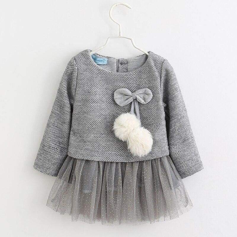 Christmas Baby Dress - AX056 Grey / 18M - Dresses