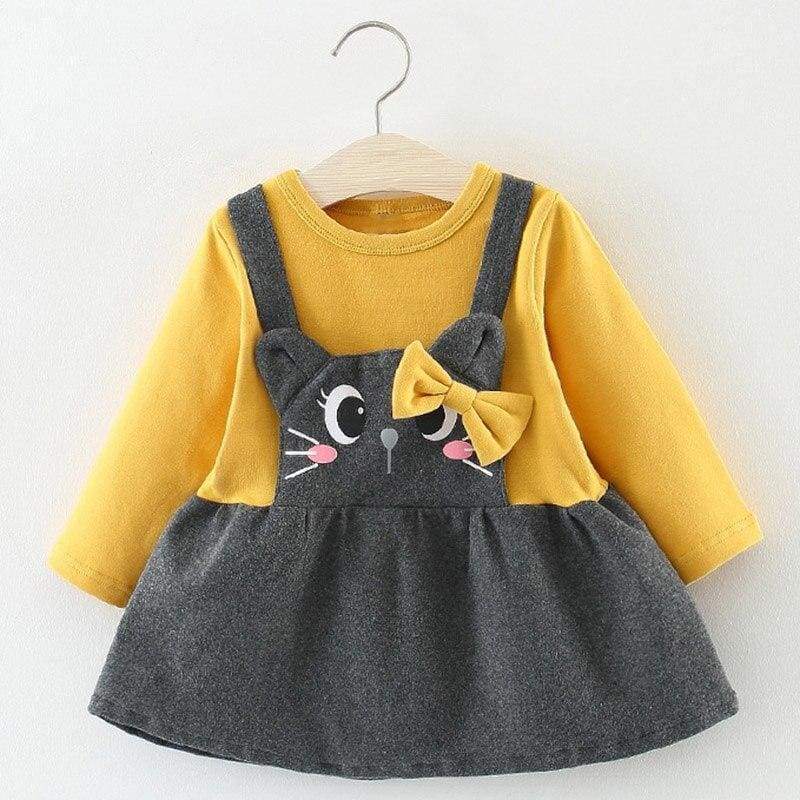 Christmas Baby Dress - AX898-Yellow / 24M - Dresses