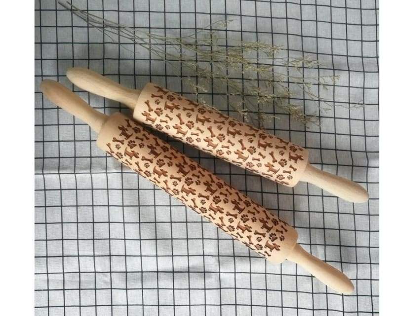 Christmas Embossing Rolling Pin - 43cm Snowflake - Rolling Pins & Pastry Boards