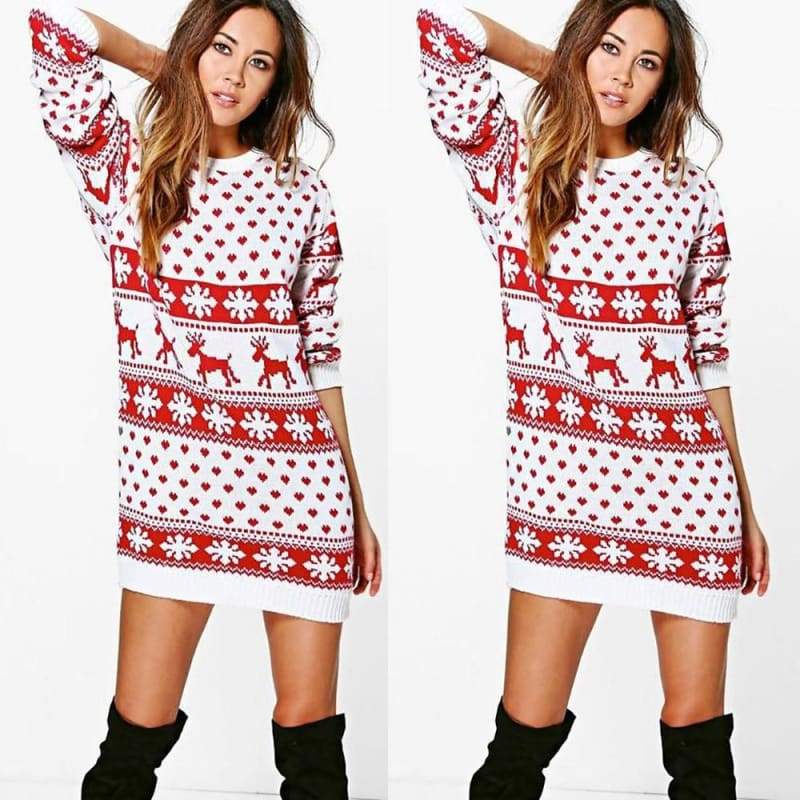 Christmas Winter Ladies Warm Brief Sweaters - Christmas Dresses